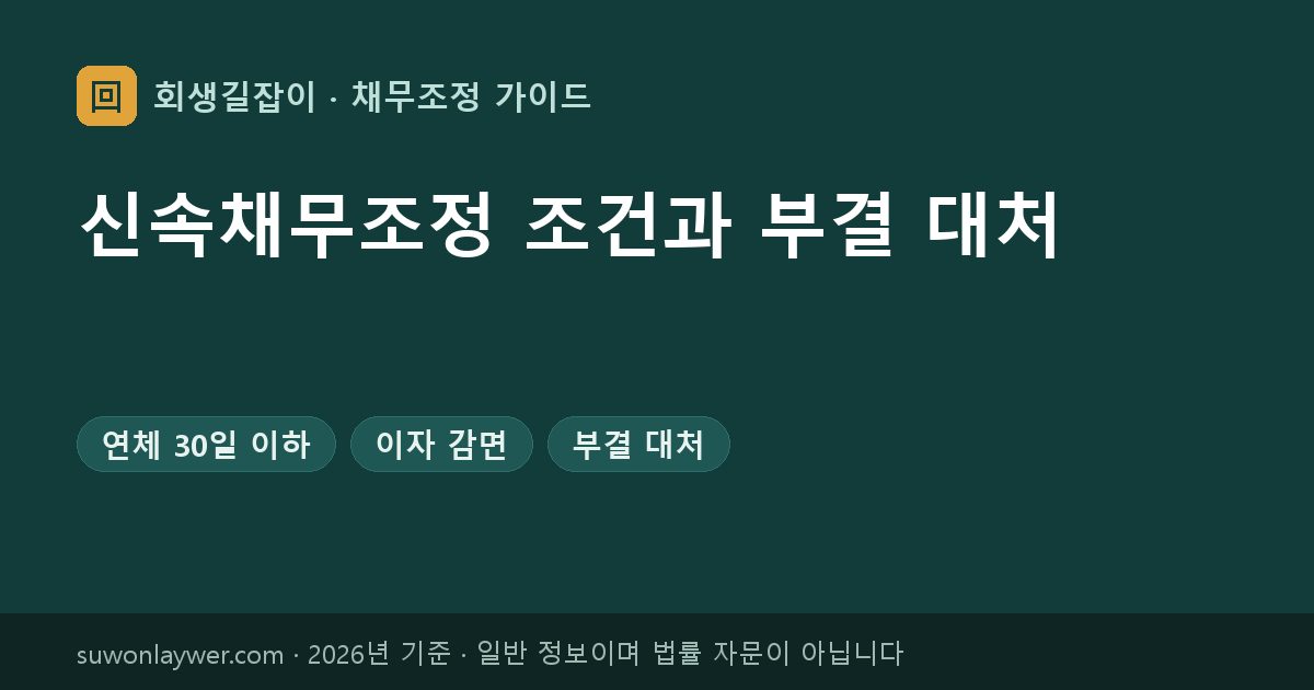신속채무조정 조건과 부결 대처