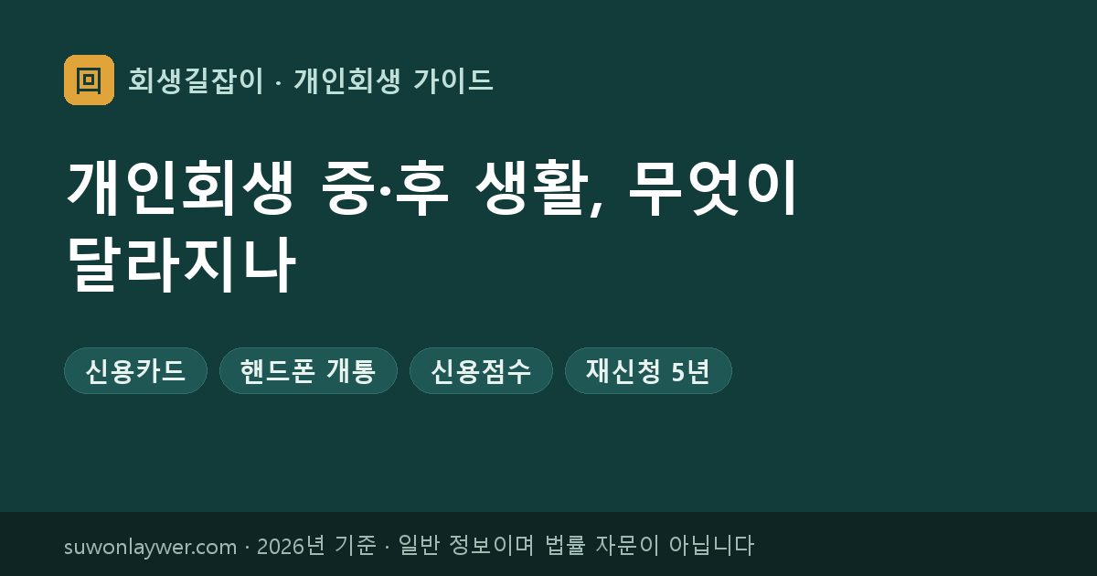 개인회생 중·후 생활, 무엇이 달라지나