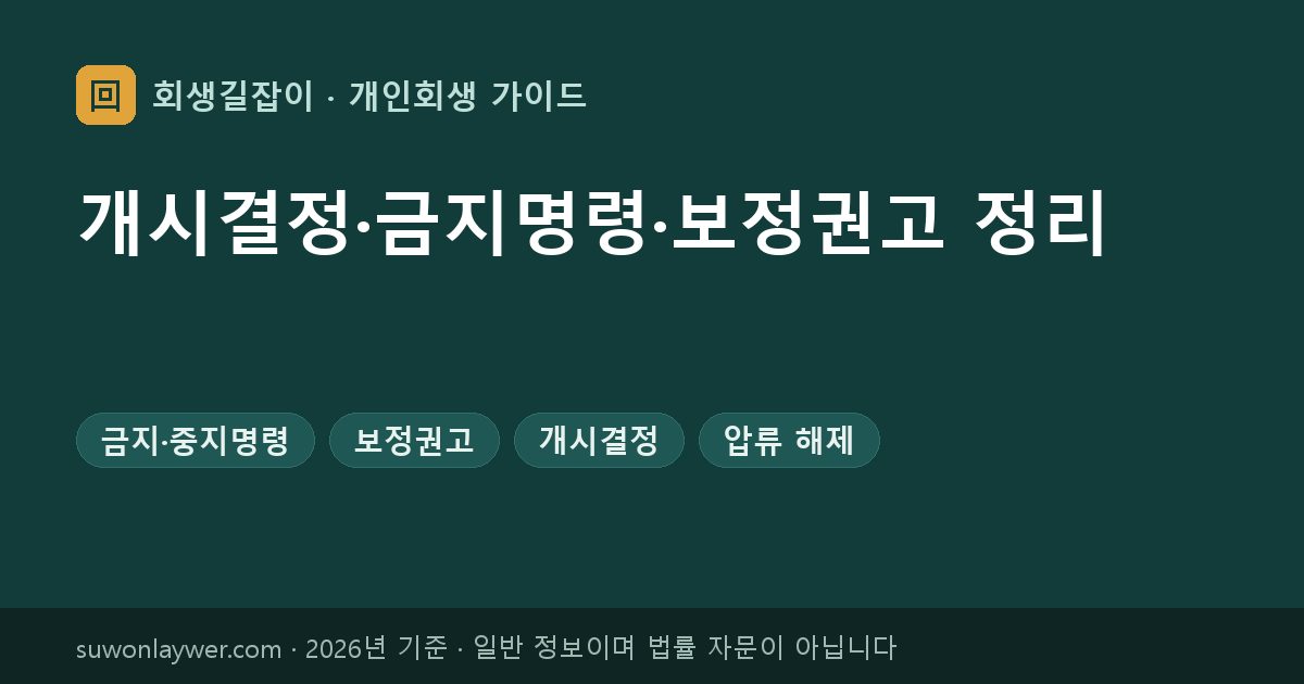 개시결정·금지명령·보정권고 정리